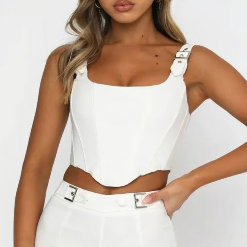 WHITE FOX BOUTIQUE Women’s Keep Me Close Bustier in White, Size Medium